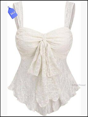 Sleeveless Tie Front Lace Peplum Tank Top Summer Going Out Cami